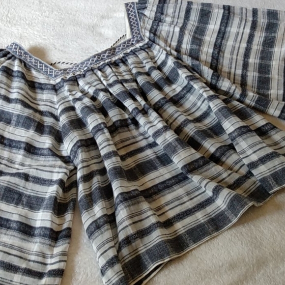 Chelsea & Violet Navy White Boho Bell Sleeve Top - Picture 8 of 8